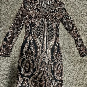 Sequin long sleeve dress